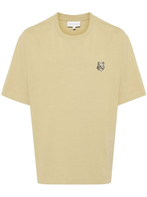 Mustard beige cotton t-shirt Maison Kitsuné | LM00107KJ0119P357